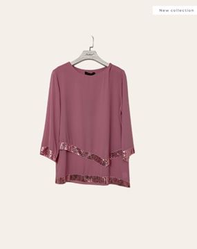 Picture of CURVY GIRL CHIFFON TOP  WITH SEQUENCE